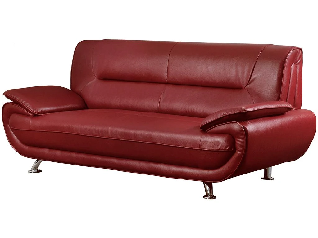 Canapé 3 Places En Simili NIGEL - Rouge 1 Canapé 3 Places En Simili NIGEL - Rouge