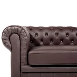 Canapé 3 Places En Cuir Marron CHESTERFIELD -Promos Chesteris Boutique canape 18277845