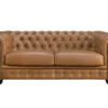 Canapé Chesterfield 3 Places BRENTON 100% Cuir De Buffle Premium - Caramel Vintage