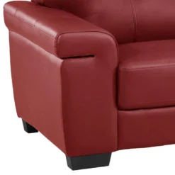 Canapé 2 Places En Cuir HAZEL - Rouge -Promos Chesteris Boutique canape 18364227