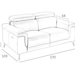 Canapé 2 Places En Cuir Avec Relax 6050 ANGEL CERDA -Promos Chesteris Boutique canape 18425245