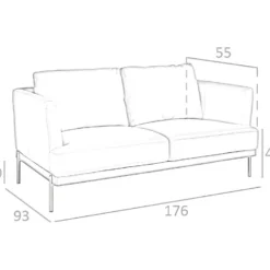 Canapé 2 Places En Cuir Et Acier 6170 ANGEL CERDA -Promos Chesteris Boutique canape 18425309