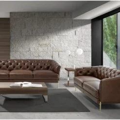 Canapé 2 Places En Cuir Marron Et Acier 6139 ANGEL CERDA 13 Canapé 2 Places En Cuir Marron Et Acier 6139 ANGEL CERDA -Promos Chesteris Boutique canape 18425339