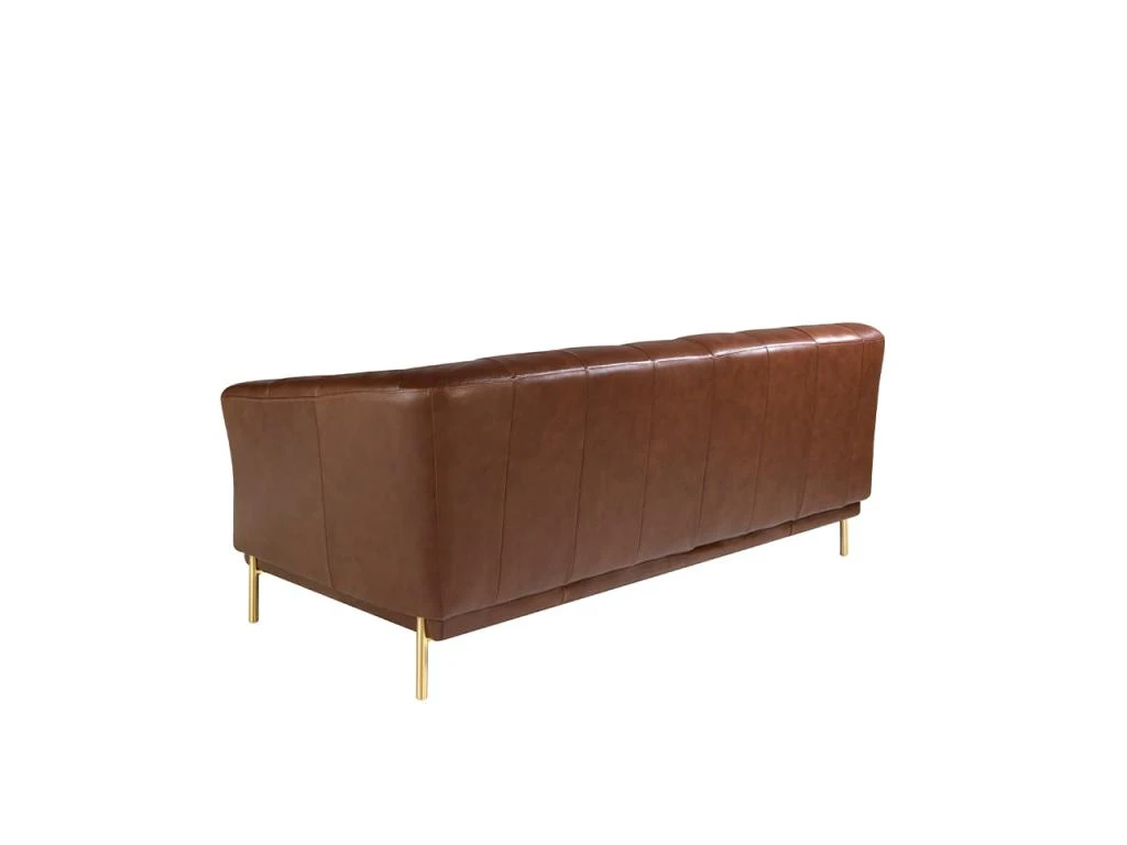 Canapé 2 Places En Cuir Marron Et Acier 6139 ANGEL CERDA 6 Canapé 2 Places En Cuir Marron Et Acier 6139 ANGEL CERDA – Image 6