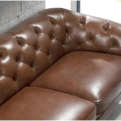 Canapé 2 Places En Cuir Marron Et Acier 6139 ANGEL CERDA 19 Canapé 2 Places En Cuir Marron Et Acier 6139 ANGEL CERDA -Promos Chesteris Boutique canape 18425351