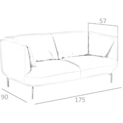 Canapé 2 Places En Cuir Et Acier 6036 ANGEL CERDA -Promos Chesteris Boutique canape 18425497