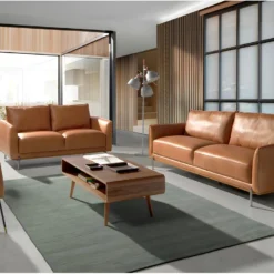 Canapé 3 Places En Cuir Marron 6130 ANGEL CERDA -Promos Chesteris Boutique canape 18425575