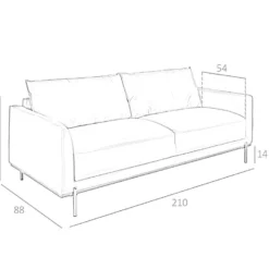 Canapé 3 Places En Cuir Marron 6130 ANGEL CERDA -Promos Chesteris Boutique canape 18425577