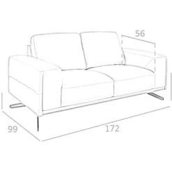 Canapé 2 Places En Cuir Couleur Arena 6133 ANGEL CERDA -Promos Chesteris Boutique canape 18425721