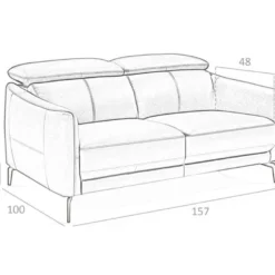 Canapé 2 Places En Cuir Et Acier Noir 6058 ANGEL CERDA -Promos Chesteris Boutique canape 18426045