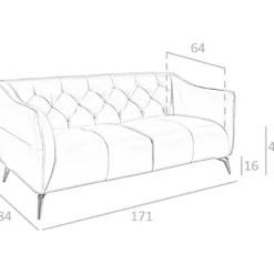 Canapé 2 Places En Cuir Avec Capitonné 6168 ANGEL CERDA -Promos Chesteris Boutique canape 18426093