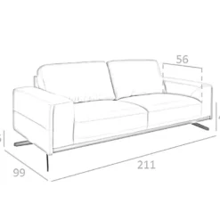 Canapé 3 Places En Cuir Couleur Arena 6134 ANGEL CERDA -Promos Chesteris Boutique canape 18426319