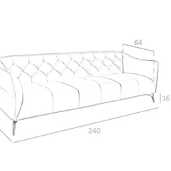 Canapé 3 Places En Cuir Et Acier 6169 ANGEL CERDA -Promos Chesteris Boutique canape 18426421