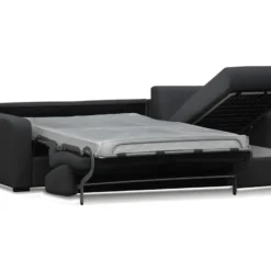 Ensemble Canapé D'angle Convertible Réversible Express En Tissu FLAVIEN Anthracite Avec Couette 220 X 240 Et 2 Oreillers -Promos Chesteris Boutique canape 18442711