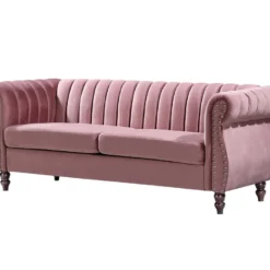 Canapés Chesterfield 3 Places Et 2 Places En Velours Vieux Rose TRUMBO -Promos Chesteris Boutique canape 18800877