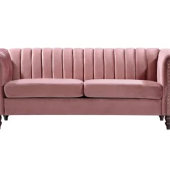 Canapés Chesterfield 3 Places Et 2 Places En Velours Vieux Rose TRUMBO -Promos Chesteris Boutique canape 18800881