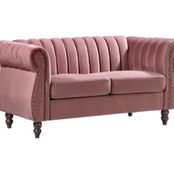 Canapés Chesterfield 3 Places Et 2 Places En Velours Vieux Rose TRUMBO -Promos Chesteris Boutique canape 18800885