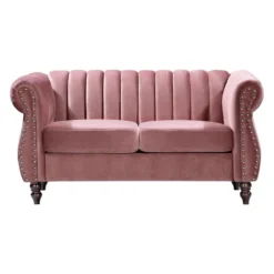 Canapés Chesterfield 3 Places Et 2 Places En Velours Vieux Rose TRUMBO -Promos Chesteris Boutique canape 18800887