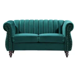 Canapé Chesterfield 2 Places En Velours Vert émeraude TRUMBO -Promos Chesteris Boutique canape 18801125