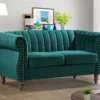 Canapé Chesterfield 2 Places En Velours Vert émeraude TRUMBO