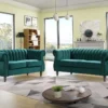Canapés Chesterfield 3 Places Et 2 Places En Velours Vert émeraude TRUMBO