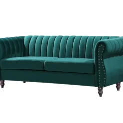 Canapés Chesterfield 3 Places Et 2 Places En Velours Vert émeraude TRUMBO -Promos Chesteris Boutique canape 18801285