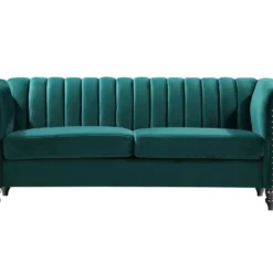Canapés Chesterfield 3 Places Et 2 Places En Velours Vert émeraude TRUMBO -Promos Chesteris Boutique canape 18801289