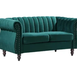 Canapés Chesterfield 3 Places Et 2 Places En Velours Vert émeraude TRUMBO -Promos Chesteris Boutique canape 18801293