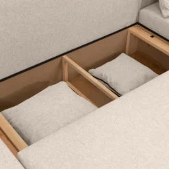 Canapé D'angle Panoramique Convertible En Tissu Beige LADAZIA -Promos Chesteris Boutique canape 18812529