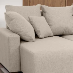 Canapé D'angle Panoramique Convertible En Tissu Beige LADAZIA -Promos Chesteris Boutique canape 18812533