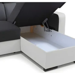 Canapé Panoramique Convertible EMPERO U Blanc Et Gris En Tissu Et Simili 8 Canapé Panoramique Convertible EMPERO U Blanc Et Gris En Tissu Et Simili -Promos Chesteris Boutique canape 18852343