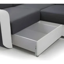 Canapé Panoramique Convertible EMPERO U Blanc Et Gris En Tissu Et Simili 9 Canapé Panoramique Convertible EMPERO U Blanc Et Gris En Tissu Et Simili -Promos Chesteris Boutique canape 18852345