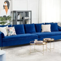 Canapé En Velours Bleu Marine AURE