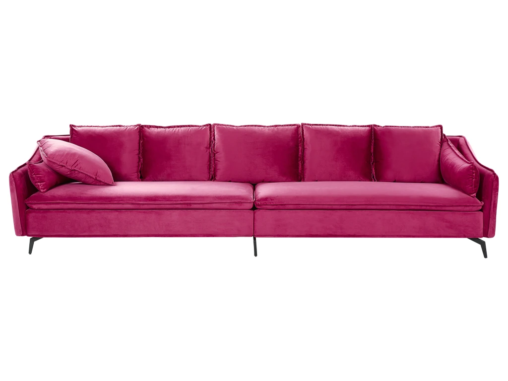 Canapé En Velours Rose Fuchsia AURE 2 Canapé En Velours Rose Fuchsia AURE – Image 2