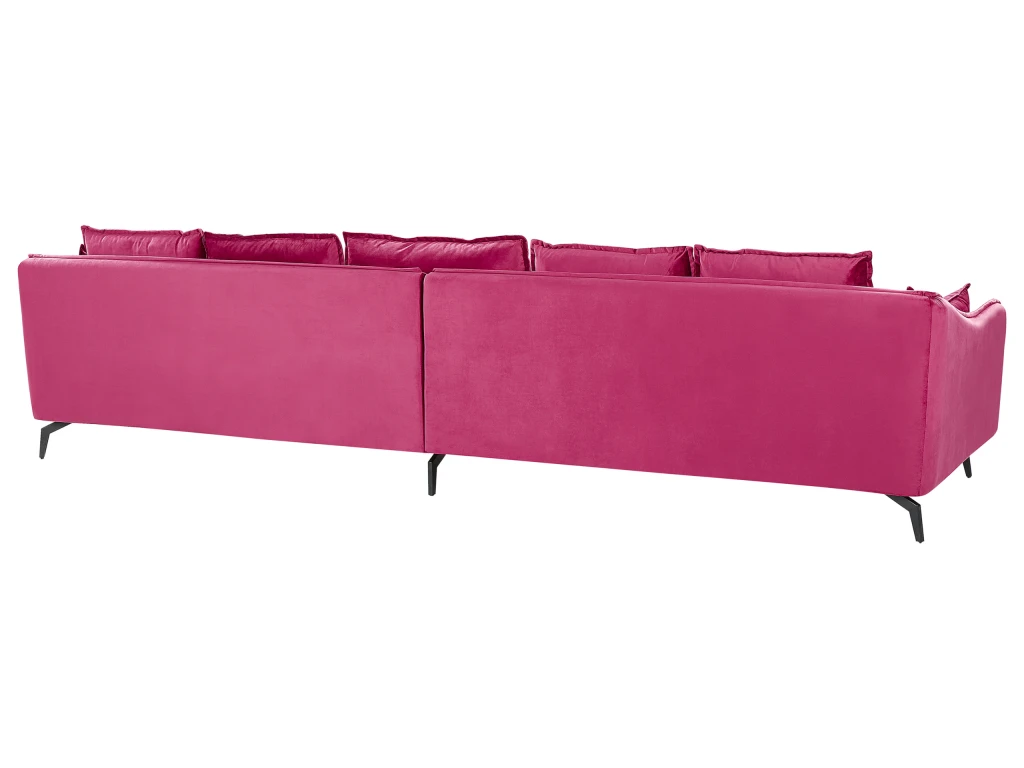Canapé En Velours Rose Fuchsia AURE 7 Canapé En Velours Rose Fuchsia AURE – Image 7