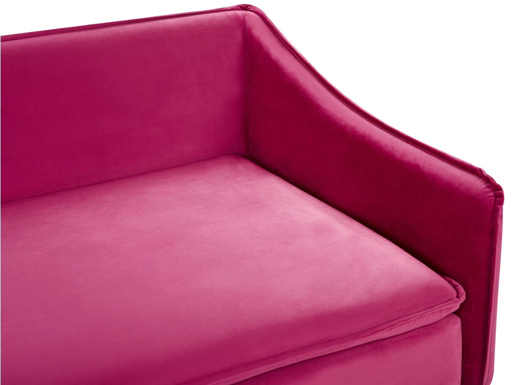 Canapé En Velours Rose Fuchsia AURE 10 Canapé En Velours Rose Fuchsia AURE – Image 10