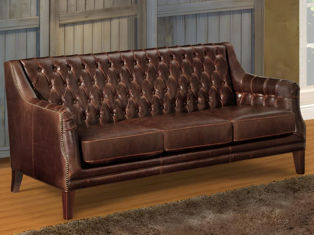 Canapé 3 Places En Cuir COLBERT - Marron 2 Canapé 3 Places En Cuir COLBERT - Marron – Image 2