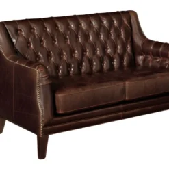 Canapé 2 Places En Cuir COLBERT - Marron -Promos Chesteris Boutique canape 190122