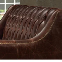 Canapé 2 Places En Cuir COLBERT - Marron -Promos Chesteris Boutique canape 190127