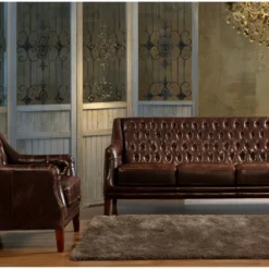 Canapé 3 Places En Cuir COLBERT - Marron 34 Canapé 3 Places En Cuir COLBERT - Marron -Promos Chesteris Boutique canape 190158 1