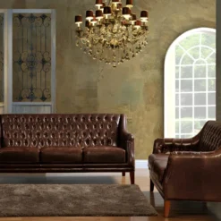 Canapé 2 Places En Cuir COLBERT - Marron -Promos Chesteris Boutique canape 190159