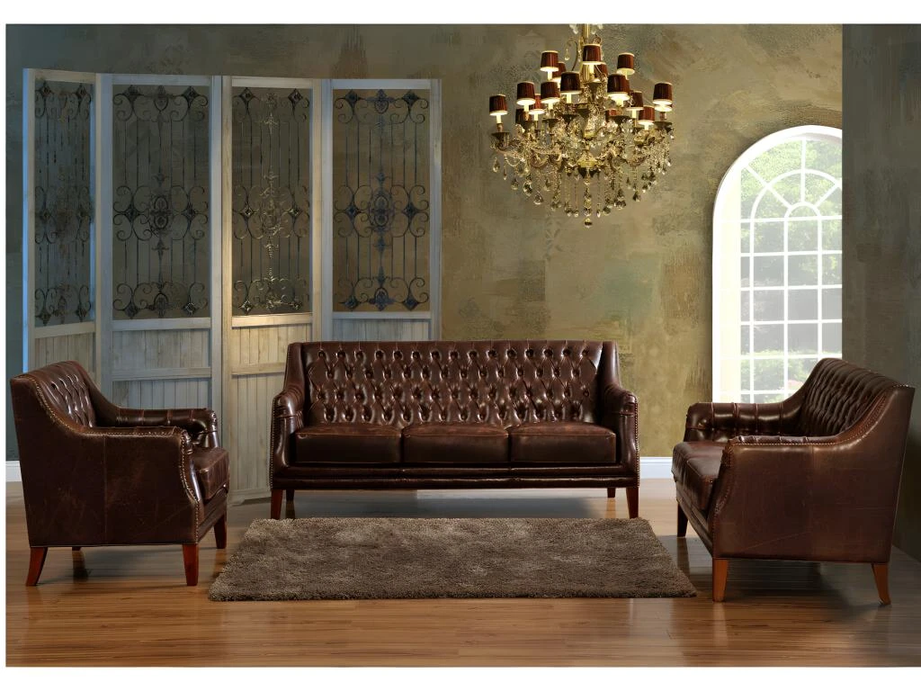 Canapé 3 Places En Cuir COLBERT - Marron 14 Canapé 3 Places En Cuir COLBERT - Marron – Image 14