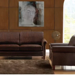 Canapé 3 Places En Cuir Vieilli CASSANDRA - Marron 19 Canapé 3 Places En Cuir Vieilli CASSANDRA - Marron -Promos Chesteris Boutique canape 190170 1