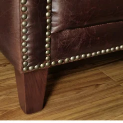 Canapé 2 Places En Cuir Vieilli CASSANDRA - Marron -Promos Chesteris Boutique canape 190174