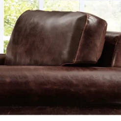 Canapé 2 Places En Cuir Vieilli CASSANDRA - Marron -Promos Chesteris Boutique canape 190175