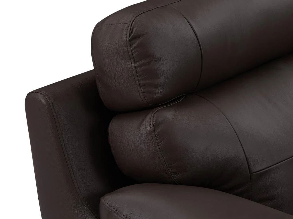 Canapé 3 Places En Cuir De Buffle MANUELLA - Marron 4 Canapé 3 Places En Cuir De Buffle MANUELLA - Marron – Image 4