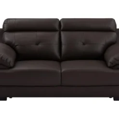 Canapé 2 Places En Cuir De Buffle MANUELLA - Marron -Promos Chesteris Boutique canape 19077195