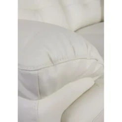 Canapé 2 Places En Cuir De Buffle MANUELLA - Blanc Ivoire -Promos Chesteris Boutique canape 19104