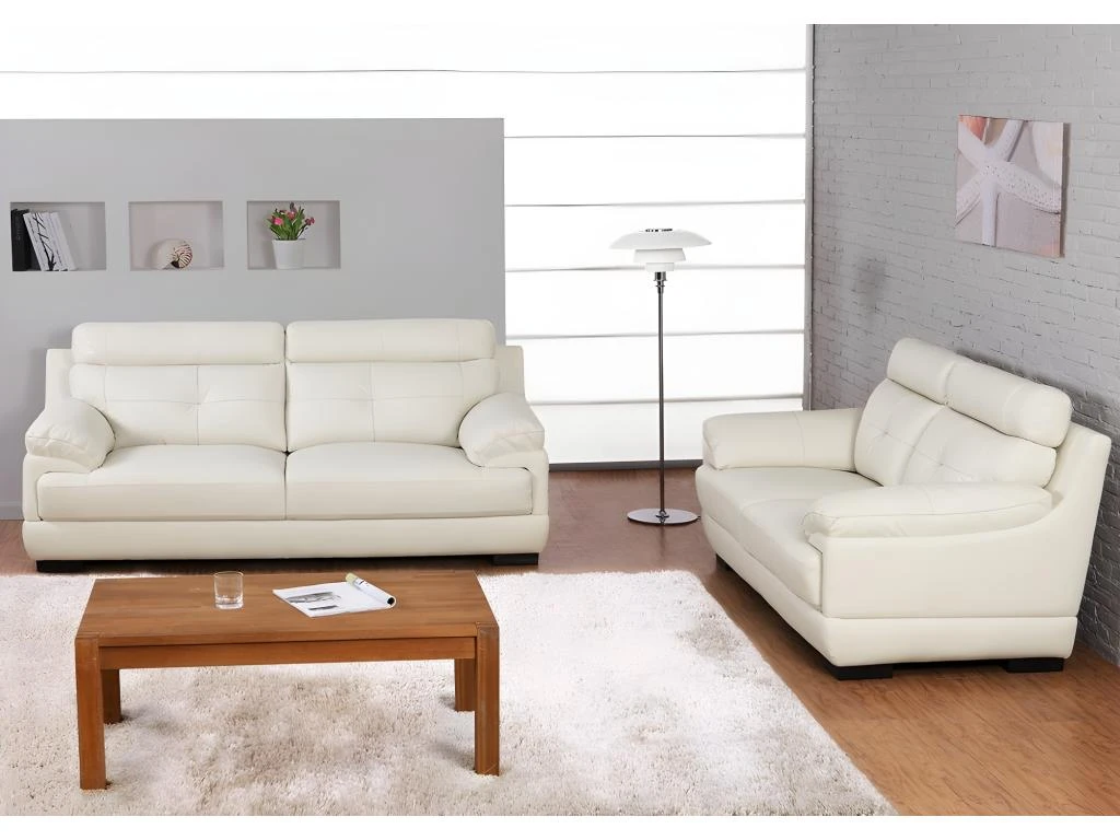 Canapé 3 Places En Cuir De Buffle MANUELLA - Marron 12 Canapé 3 Places En Cuir De Buffle MANUELLA - Marron – Image 12