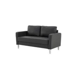 Canapé 2 Places - Simili Noir - Style Essentiel - L 150 X P 80 X H 85 Cm - KENT -Promos Chesteris Boutique canape 19133345